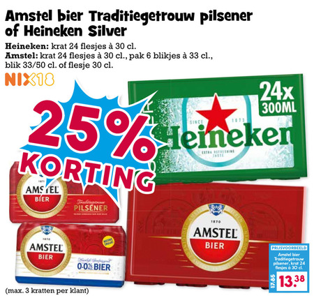 Amstel   blikje bier, krat bier folder aanbieding bij  Boons Markt - details