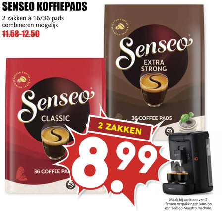 Douwe Egberts Senseo   koffiepad folder aanbieding bij  MCD Supermarkt Basis - details