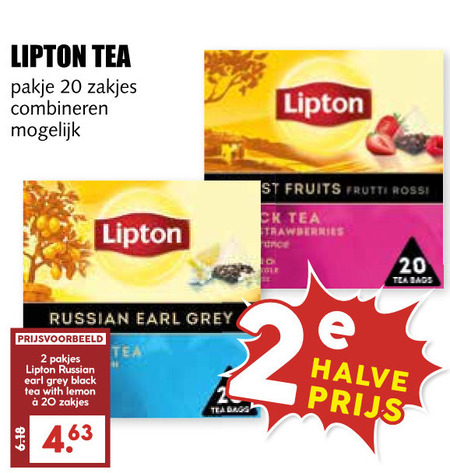 Lipton   thee folder aanbieding bij  MCD Supermarkt Basis - details