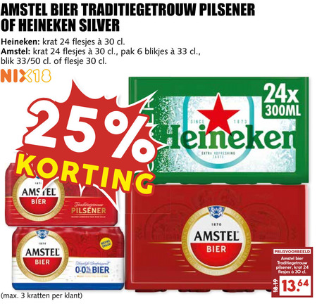 Amstel   blikje bier, krat bier folder aanbieding bij  MCD Supermarkt Basis - details