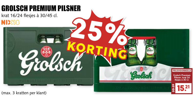 Grolsch   krat bier folder aanbieding bij  MCD Supermarkt Basis - details