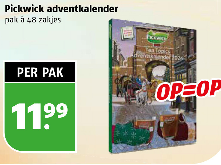 Pickwick   adventskalender, thee folder aanbieding bij  Poiesz - details