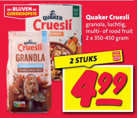 Quaker   cruesli folder aanbieding bij  Nettorama - details