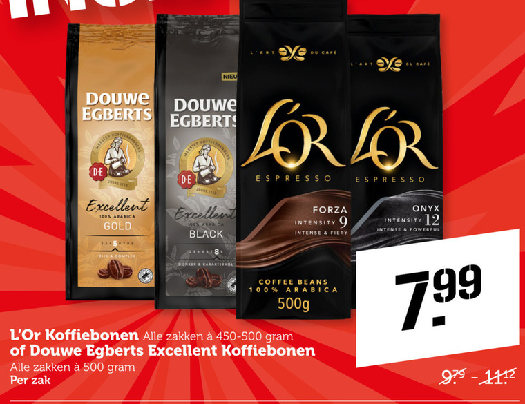 Douwe Egberts   koffiebonen folder aanbieding bij  Coop - details