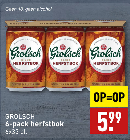 Grolsch   bokbier folder aanbieding bij  Aldi - details