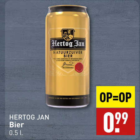 Hertog Jan   blikje bier folder aanbieding bij  Aldi - details