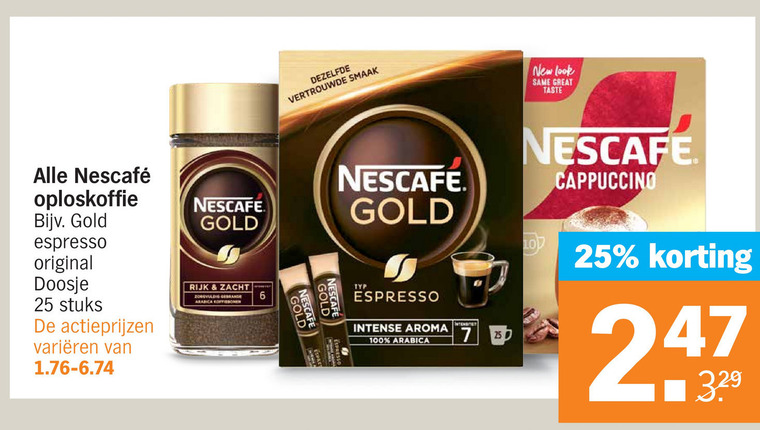 Nescafe   oploskoffie folder aanbieding bij  Albert Heijn - details