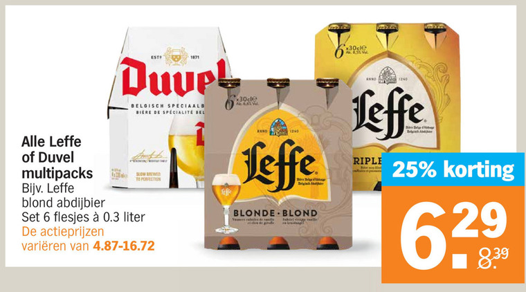 Duvel   blikje bier, speciaalbier folder aanbieding bij  Albert Heijn - details