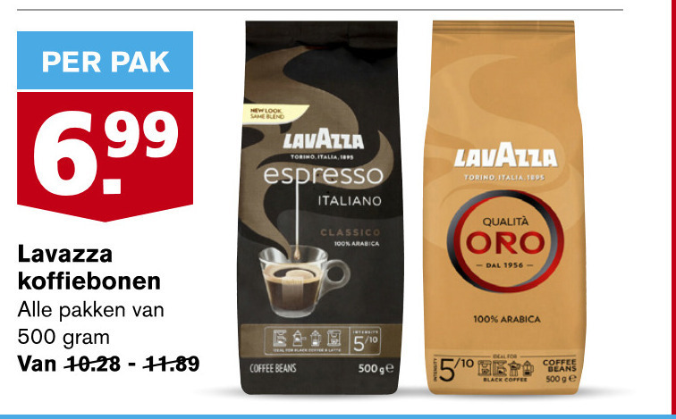 Lavazza   koffiebonen folder aanbieding bij  Hoogvliet - details