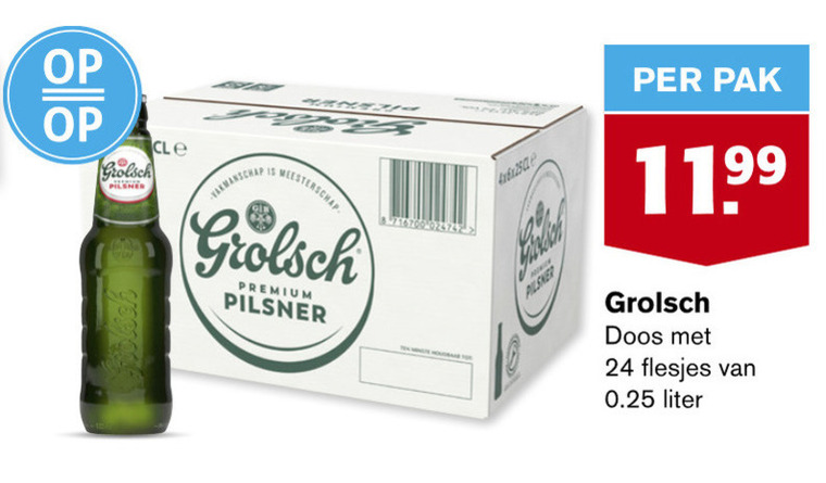 Grolsch   flesje bier folder aanbieding bij  Hoogvliet - details