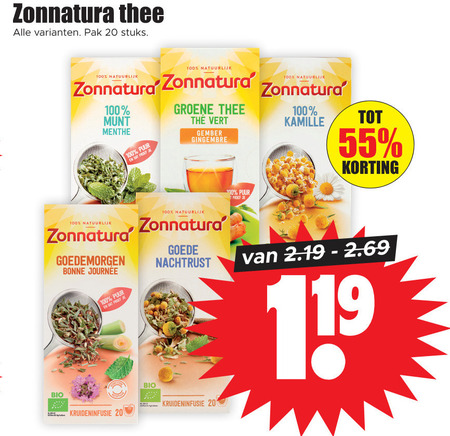 Zonnatura   thee folder aanbieding bij  Dirk - details