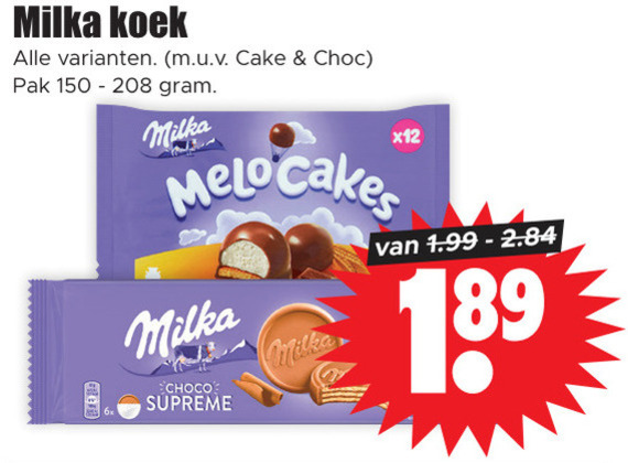 Milka   biscuits folder aanbieding bij  Dirk - details