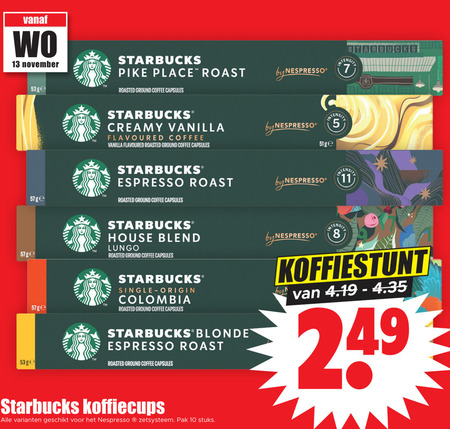 Starbucks   koffiecups folder aanbieding bij  Dirk - details