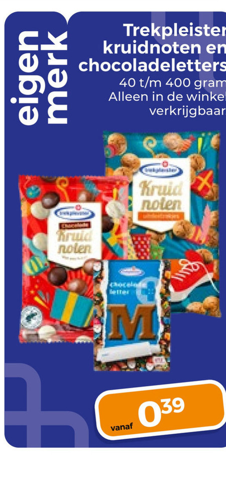 Trekpleister Huismerk   chocoladeletter, kruidnoten folder aanbieding bij  Trekpleister - details