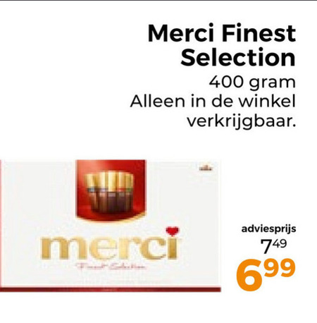 Merci   chocolade folder aanbieding bij  Trekpleister - details