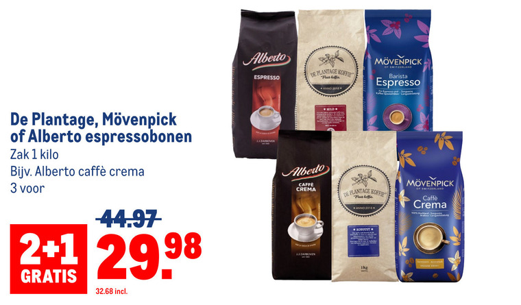 De Plantage   koffiebonen folder aanbieding bij  Makro - details