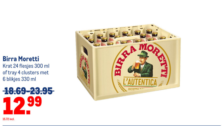 Birra Moretti   krat bier folder aanbieding bij  Makro - details