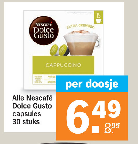 Nescafe   dolce gusto capsules folder aanbieding bij  Albert Heijn - details