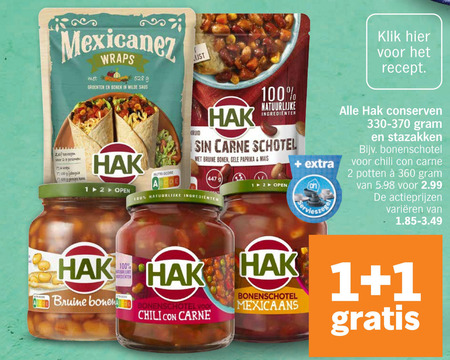 Hak   bonen, groenteconserven folder aanbieding bij  Albert Heijn - details