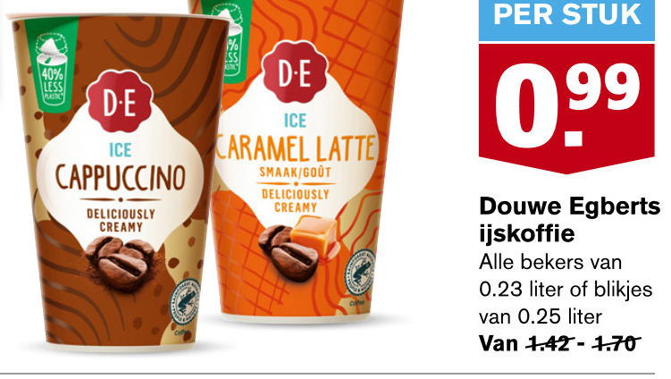 Douwe Egberts   ijskoffie folder aanbieding bij  Hoogvliet - details