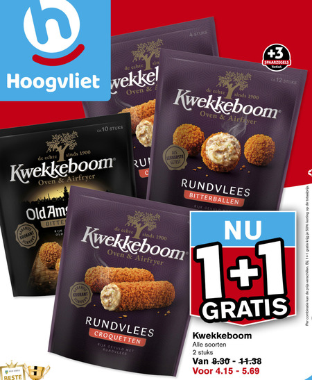 Kwekkeboom   kroket, bitterballen folder aanbieding bij  Hoogvliet - details