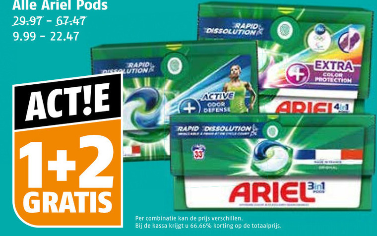 Ariel   wasmiddel folder aanbieding bij  Poiesz - details