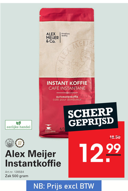 Alex Meijer   oploskoffie folder aanbieding bij  Sligro - details