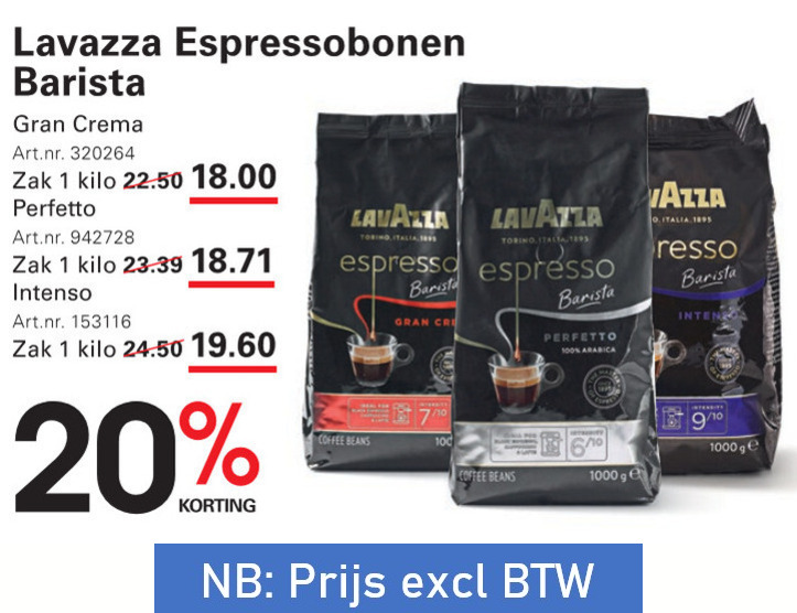 Lavazza   koffiebonen folder aanbieding bij  Sligro - details