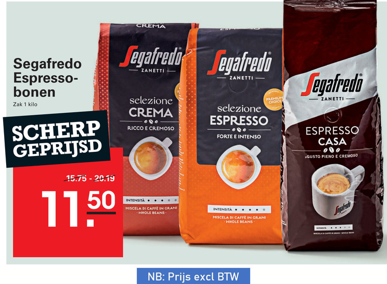 Segafredo   koffiebonen folder aanbieding bij  Sligro - details