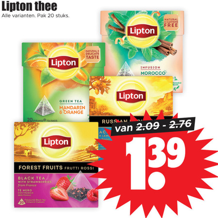 Lipton   thee folder aanbieding bij  Dirk - details