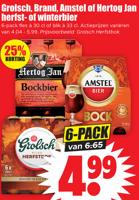 Amstel   bokbier folder aanbieding bij  Dirk - details