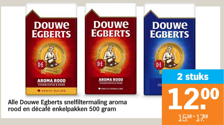 Douwe Egberts   koffie folder aanbieding bij  Albert Heijn - details