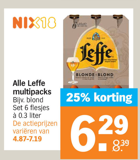 Leffe   blikje bier, speciaalbier folder aanbieding bij  Albert Heijn - details