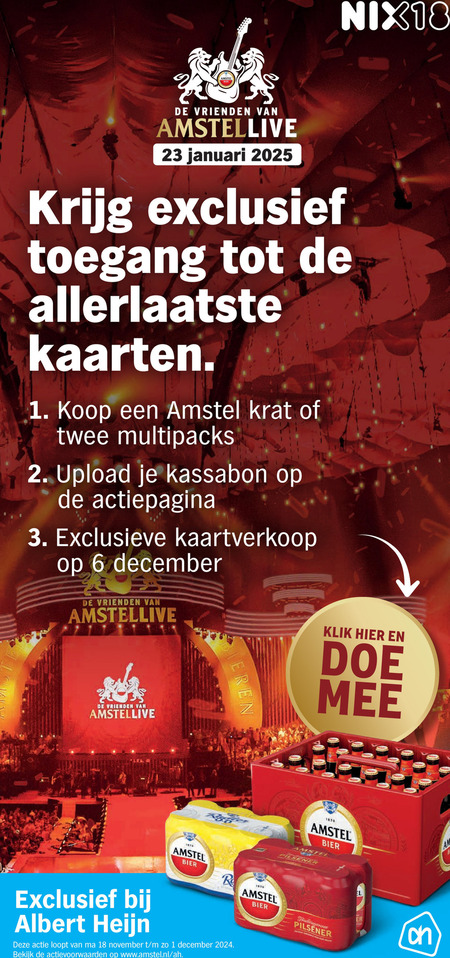 Amstel   bier folder aanbieding bij  Albert Heijn - details