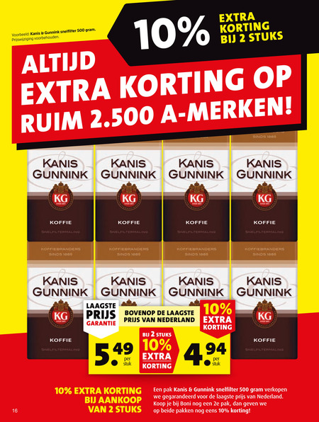 Kanis en Gunnink   koffie folder aanbieding bij  Boni - details