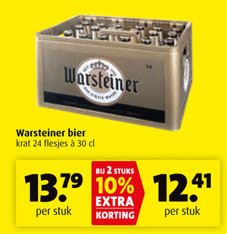 Warsteiner   krat bier folder aanbieding bij  Boni - details