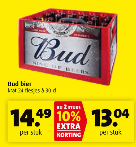 Bud   krat bier folder aanbieding bij  Boni - details