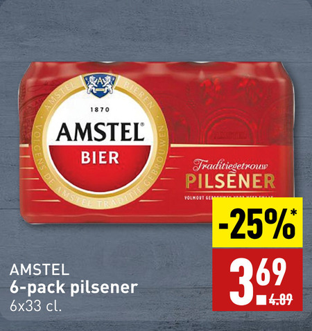 Amstel   blikje bier folder aanbieding bij  Aldi - details