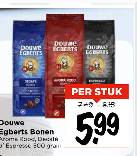 Douwe Egberts   koffiebonen folder aanbieding bij  Vomar - details