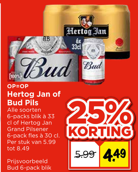 Bud   blikje bier folder aanbieding bij  Vomar - details