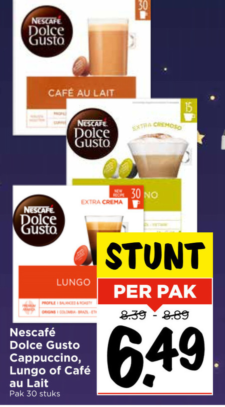 Nescafe   dolce gusto capsules folder aanbieding bij  Vomar - details