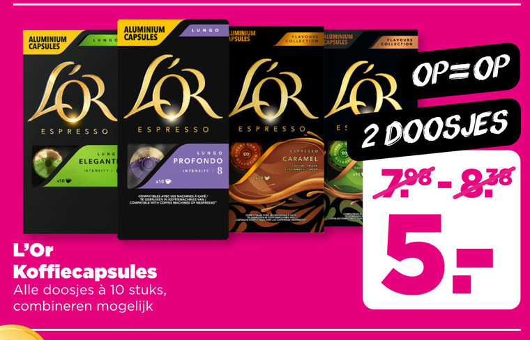 Douwe Egberts L Or   koffiecups folder aanbieding bij  Plus - details