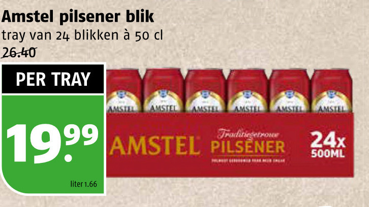 Amstel   blikje bier folder aanbieding bij  Poiesz - details