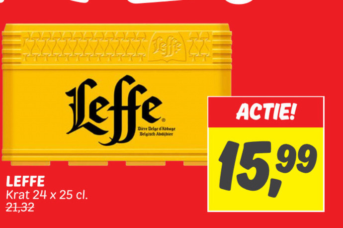 Leffe   krat bier folder aanbieding bij  Dekamarkt - details