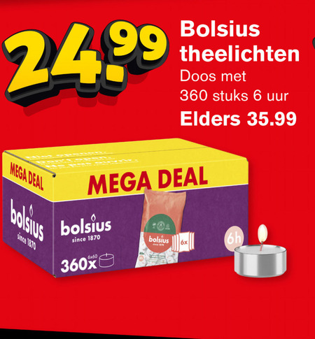 Bolsius   theelicht folder aanbieding bij  Hoogvliet - details