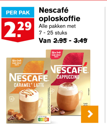 Nescafe   oploskoffie folder aanbieding bij  Hoogvliet - details