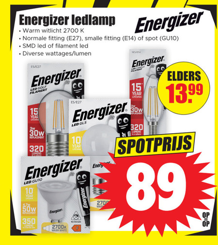 Energizer   led lamp folder aanbieding bij  Dirk - details