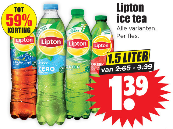 Lipton   ice tea folder aanbieding bij  Dirk - details