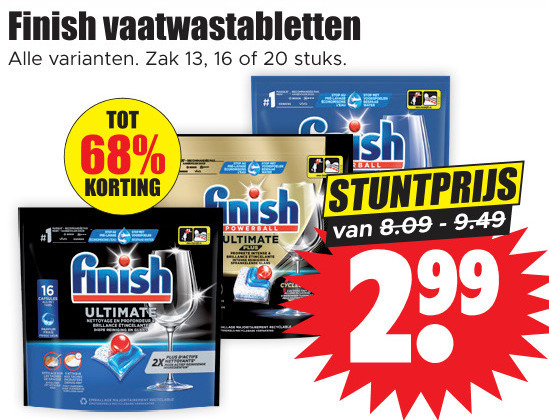 Finish   vaatwasmiddel folder aanbieding bij  Dirk - details