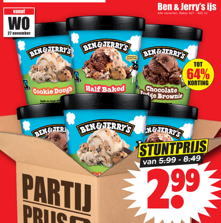 Ben and Jerrys   ijsspecialiteit folder aanbieding bij  Dirk - details